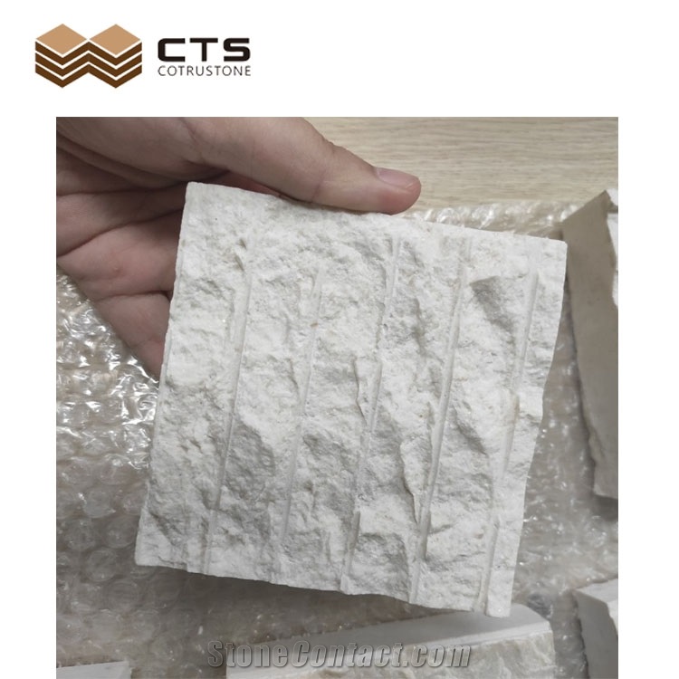 White Natural Splits Chisel Limestone Tiles
