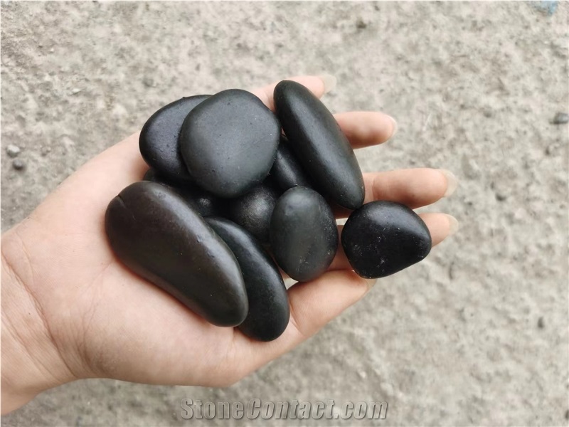 Black Pebble Ordinary Polilshed 2-3Cm For Garden Decoration
