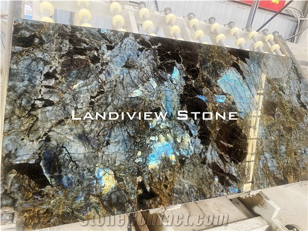 Labordorite Blue Granite Slabs, Lemurian Blue Granite Slabs
