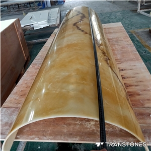 Translucent Alabaster Columns Curving Onyx For Home Decor