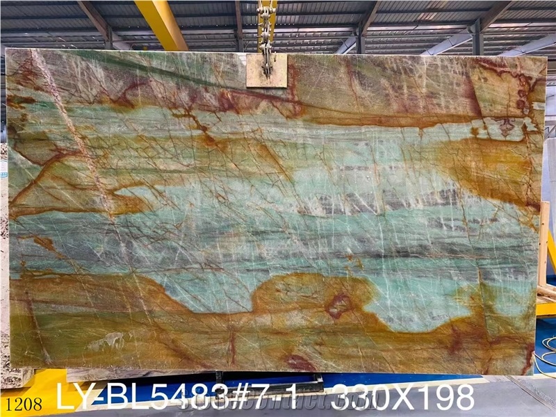Emerald Pampers Green Quartzite Slab In China Stone Market