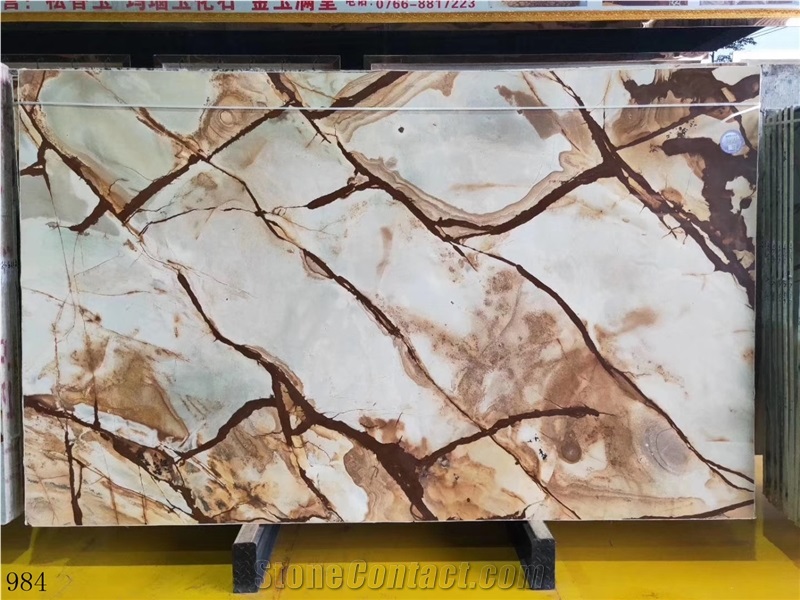 Roman Impression Marble Wooden Slab In China Stone Market