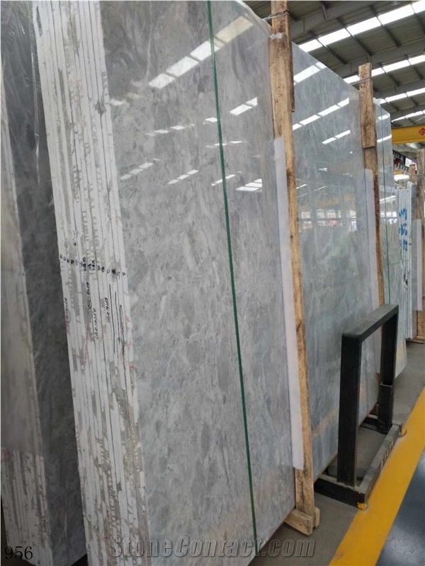 Silver Grey Marble Shadow Slab Tile In China Stone Market