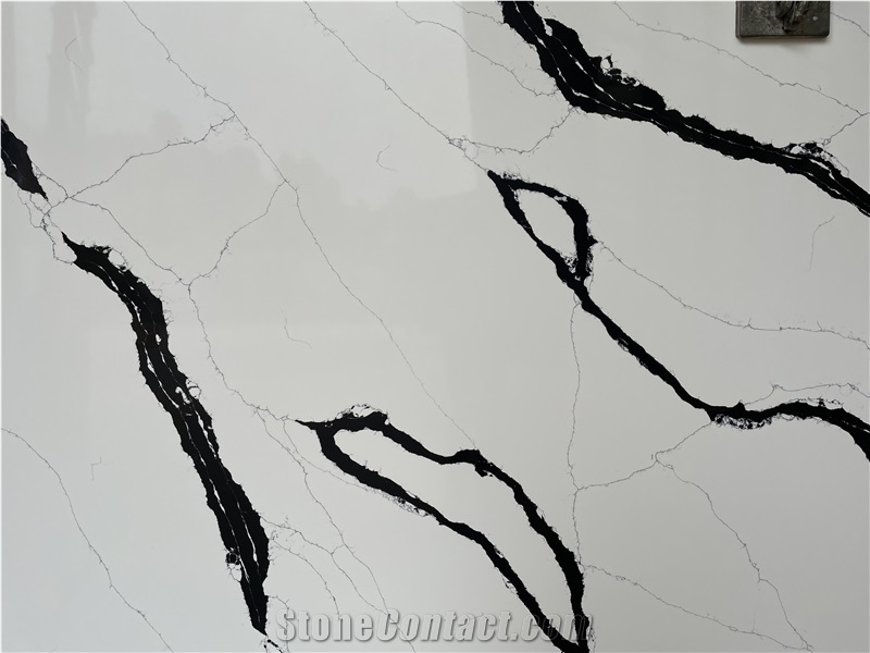 Chinese Artificial Stone Panda White Marble Polish Slab Tile