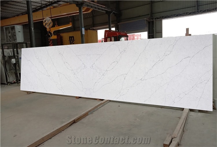 Good Quality Alaska White Quartz Stone Slabs With Polished