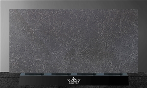 High End Night Sunny Quartz Slab With White Veins