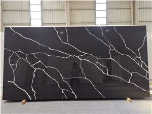 Manufacturer Black Quartz Nero Statuary Quartz Slab