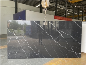 Marquina Black Calacatta Quartz Slabs