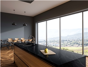 Well Sales Black Artificial Quartz Kitchen Countertop