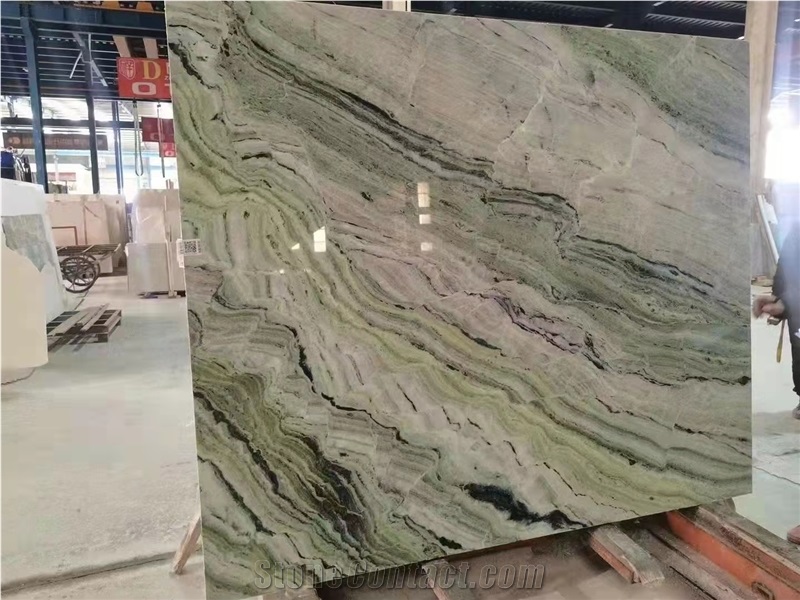 Beautiful Green Color Marble Slab Tile -Jade Clouds Marble