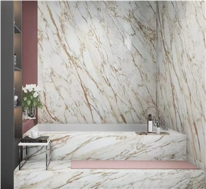 Alternative Calacatta Gold Marble As Bathroom Wall Slab Tile