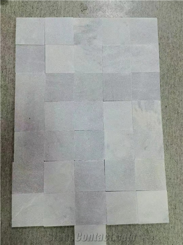 White Color Swimming Pool Stone Tile, Grey Pool Mosaic Paver