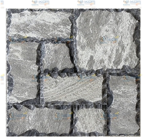Monsoon Black Quarzite Mushroomed Stone Cladding