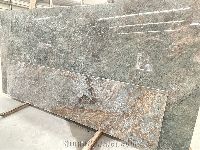 Green Quartzite Slab And Tile For Wall Flooring Bathroom
