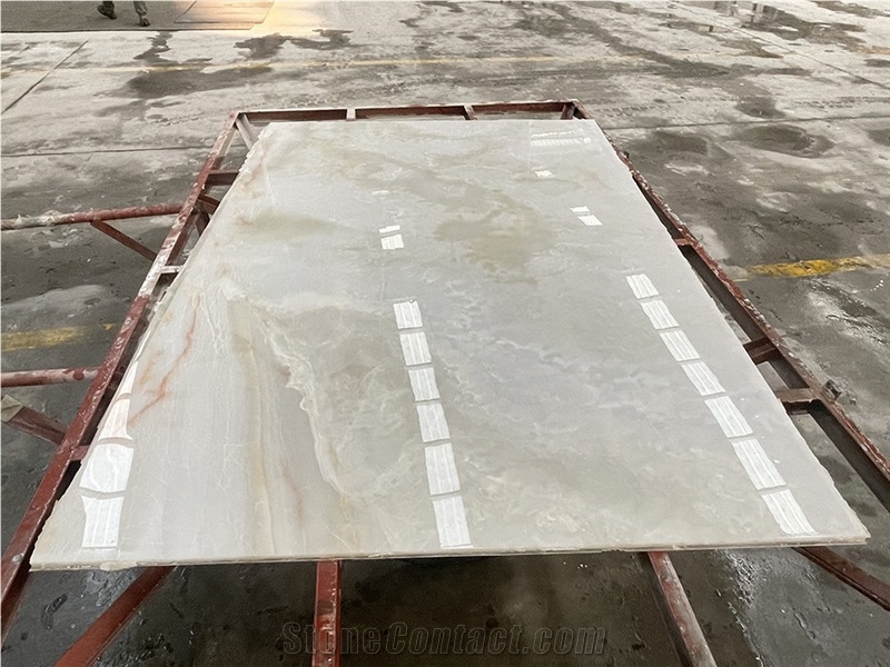 Pure White Onyx Slab And Tile For Wall Flooring