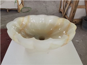 White Onyx Vessel Sinks Bathroom Oval Basin