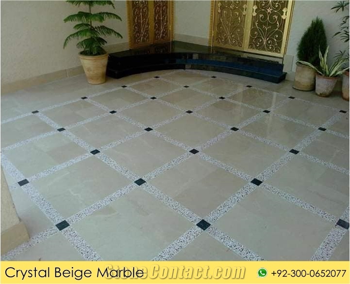 Cheap Crystal Beige Polished Marble Tiles For Wall Floor