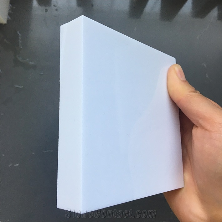 Nano-Look Super White Cultured Marble Slab Wall Tile