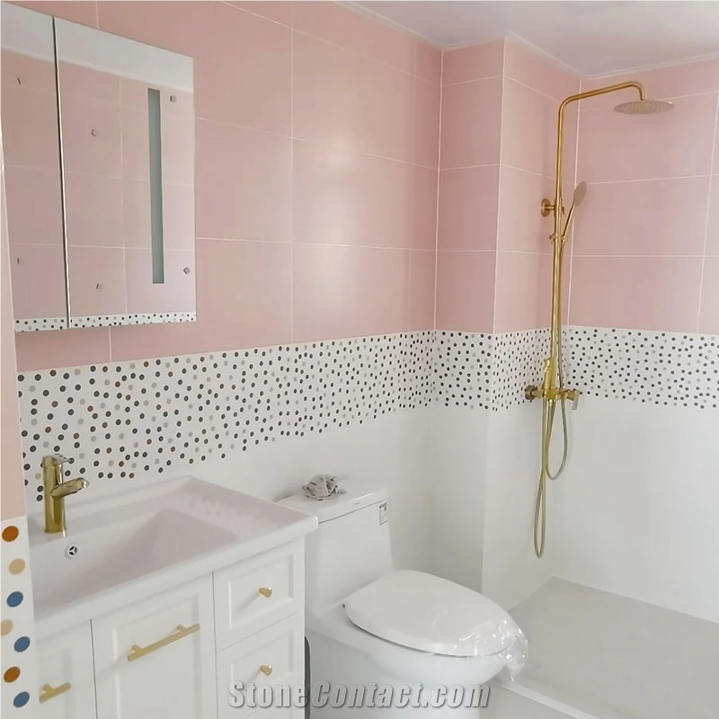 Bathroom Interior Wall Tile Macaron Soft Light Wall Tile