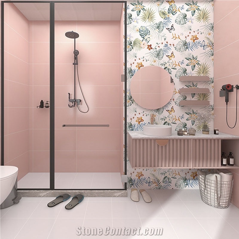 Bathroom Interior Wall Tile Macaron Soft Light Wall Tile