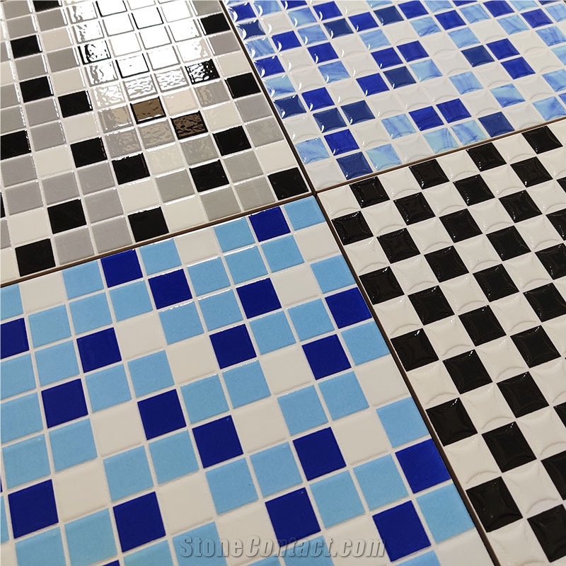 Bright Ceramic Pool Tile Mosaic Tile Pool Landscape Pool