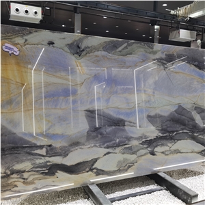 Azul Aran Phantom Blue Quartzite Slab Contemporary