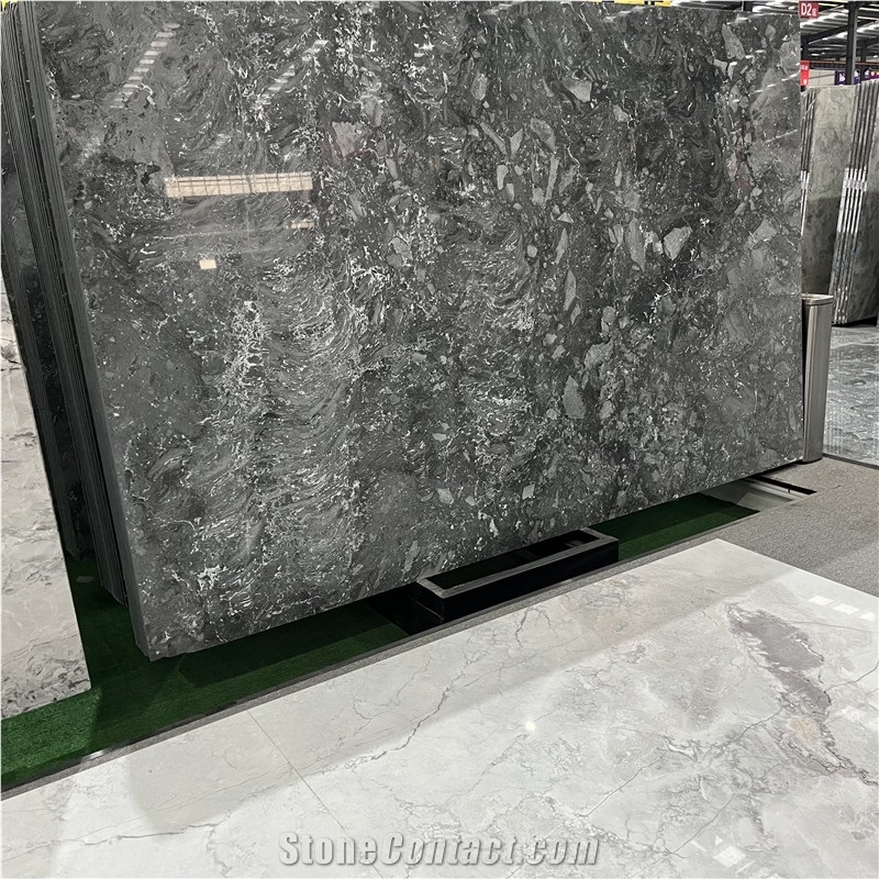 Brazil Dark Grey Stone Earl Grey Marble Slabs For Wall Floor