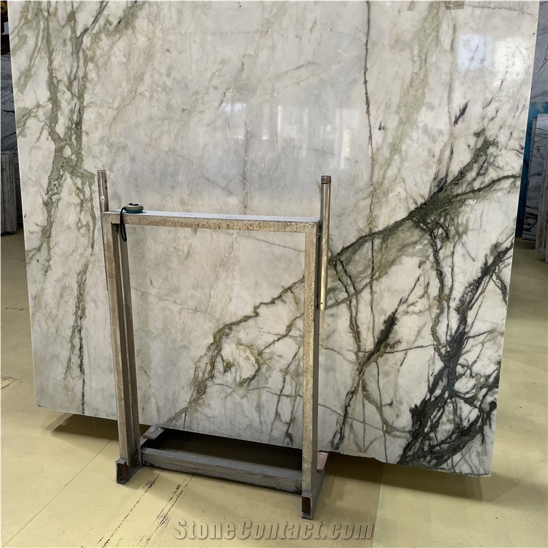 China Clivia White Marble Slab For Wall/Fooring/Countertops
