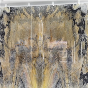 Gold Fire Yellow Quartzite Pattern Stone Slab Price