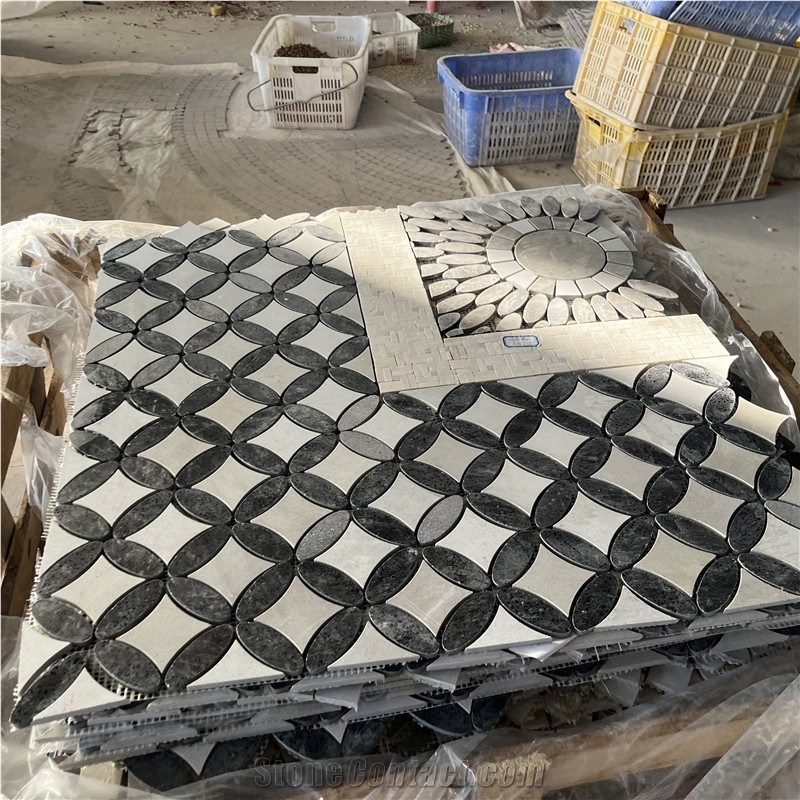 Good Design Water-Jet Stone Mosaictiles For Floor Covering