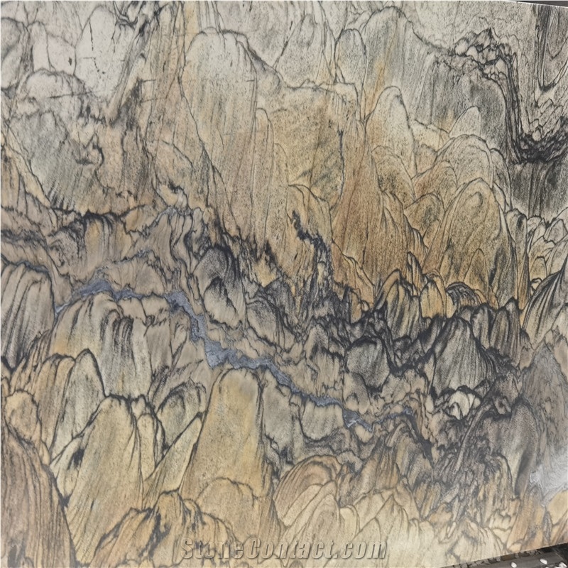 Leathered Surface Antique Elegant Brown Quartzite Slab