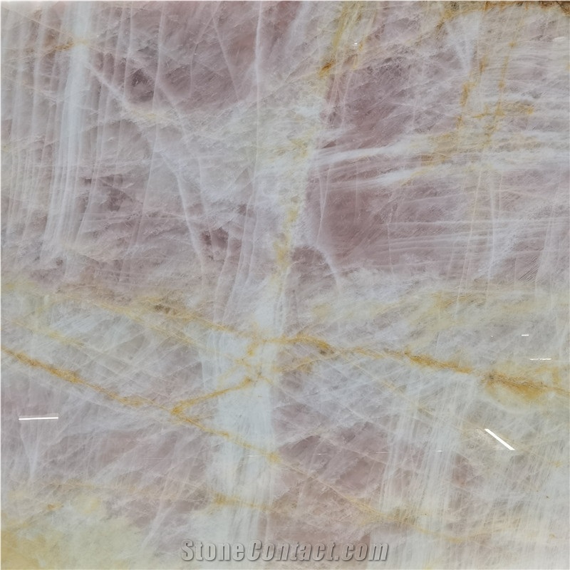 Natural Pink Crystal Quartzite Stone Decoration Luxury Home
