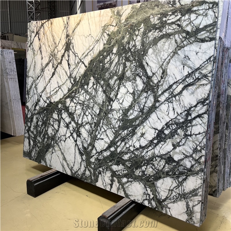 Natural Polished Clivia White Marble Slab For Wall And Floor