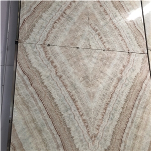 Natural Stone Book Match Led Backlight Beige Brown Onyx