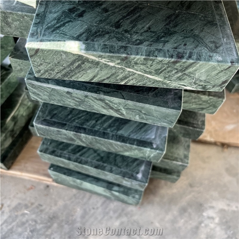 Rectangle Natural Green Marble Serving Tray For Hotel Home