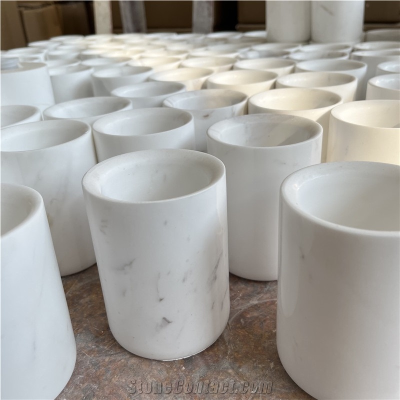 Top Quality Home Decor White Marble Candle Holder For Sales