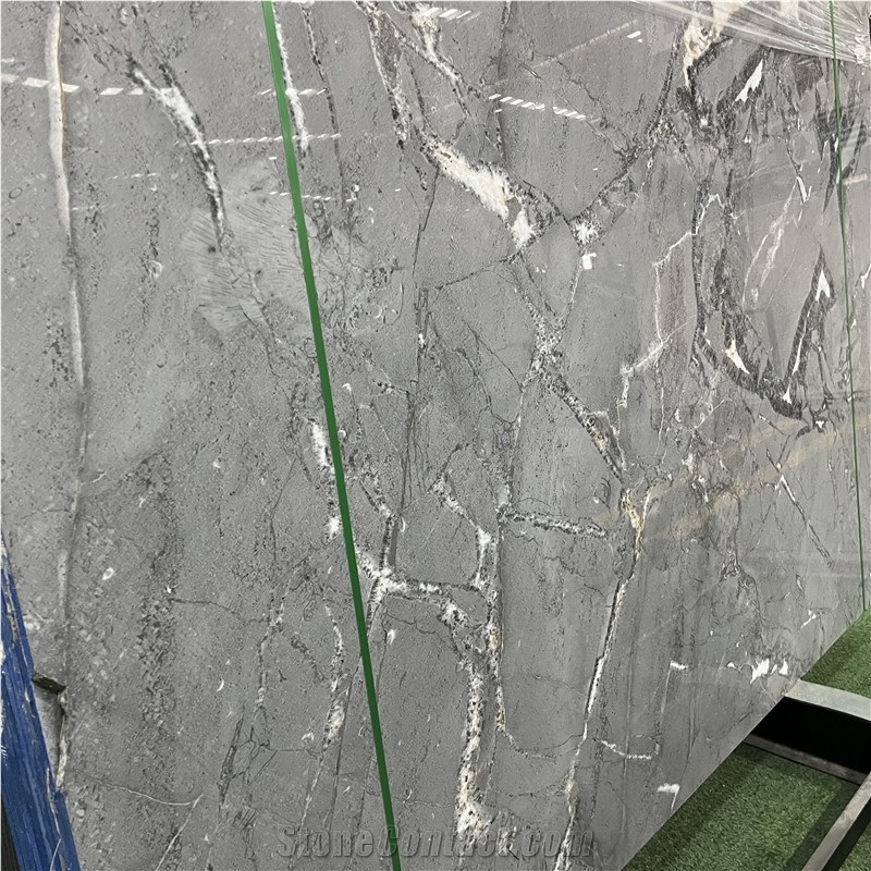 Wholesale Grey Marble With White And Black Veins Slabs Tiles