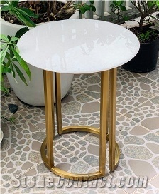Vietnam Natural Marble Tabletop Cafe Table Top Round Shape