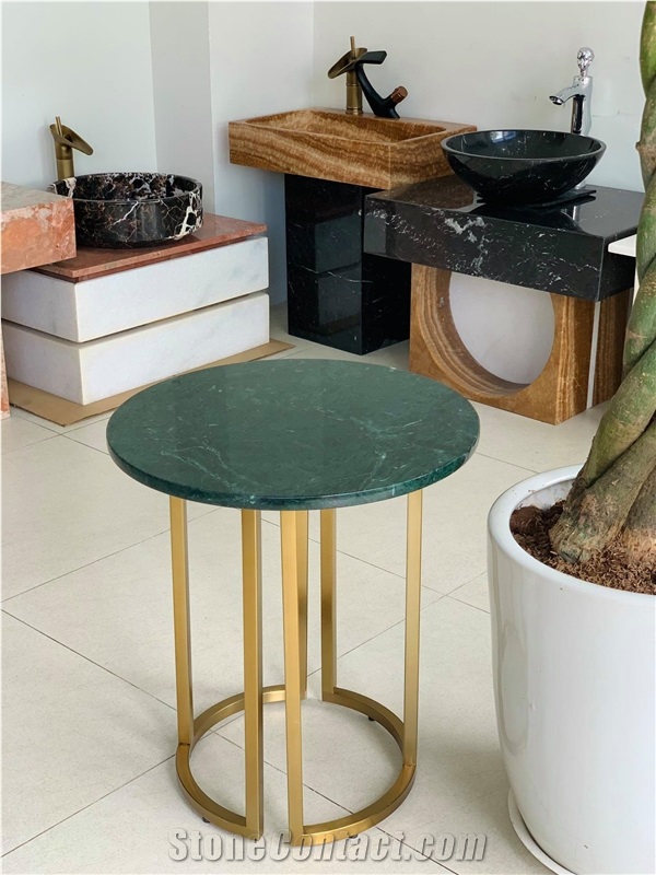 Vietnam Natural Marble Tabletop Cafe Table Top Round Shape