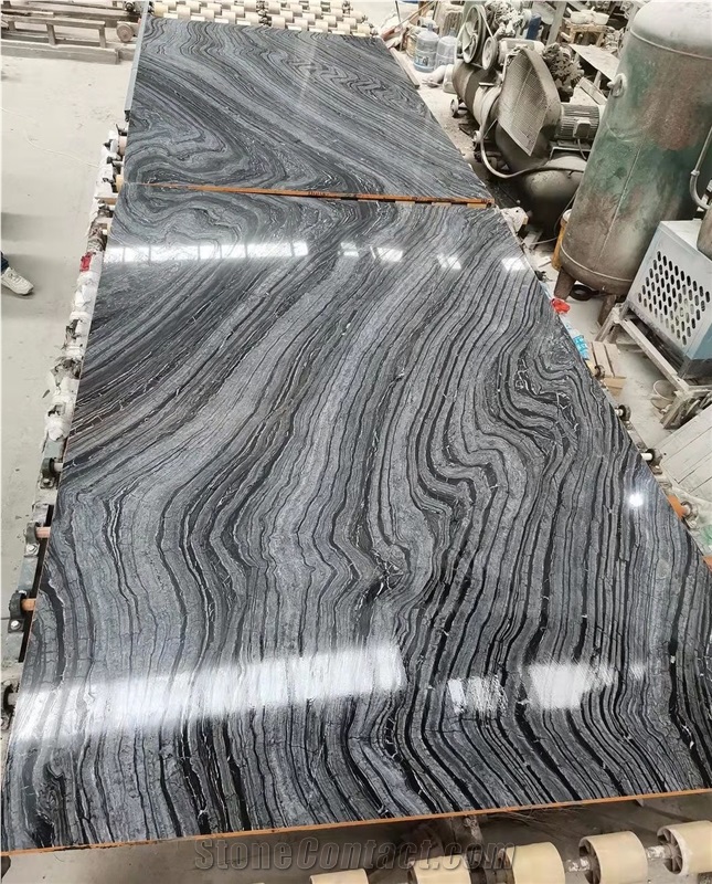 Silver Wave,Black Wooden,Zebra Black Marble Slabs