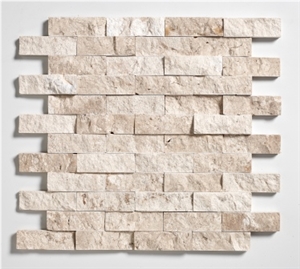 Travertine Split Face Mosaic Mesh Back