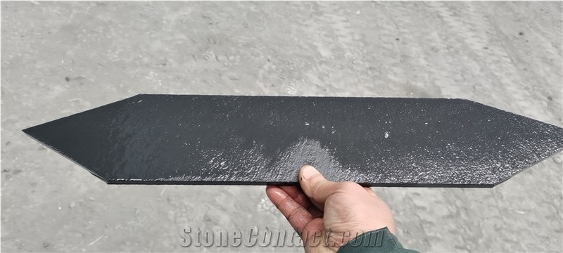 Black Slate Chevron Bathroom Floor Tile Stone Interior Wall