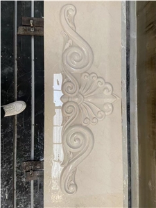 Interior 3D Laser Engraving Tile Marble Beige Wall Relief