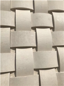Interior 3D Stone Wall Decor Panel Limestone CNC Basket Tile