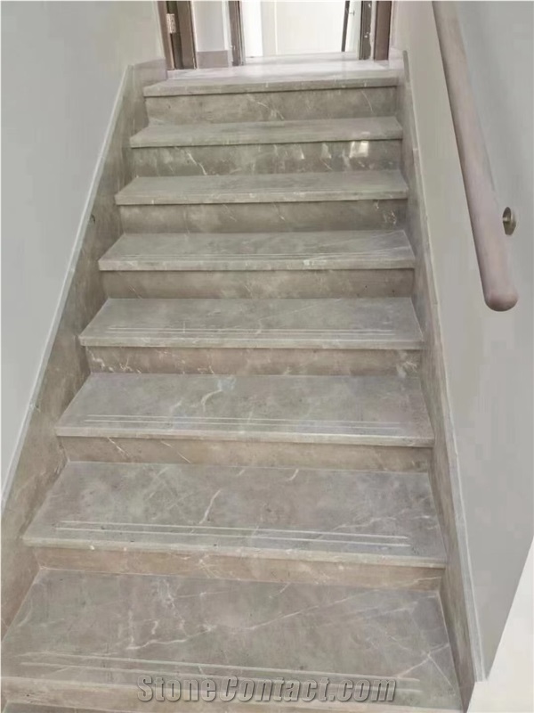 Interior Panda Marble Spiral Staircase Vein Thru Stone Stair