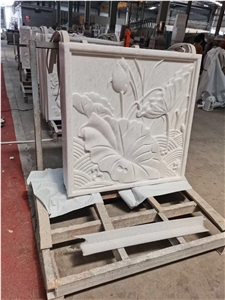 Interior Stone Wall Sunken Relief Marble Carrara Embossment