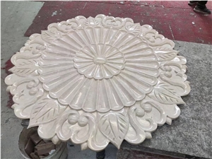 Interior Wall Stone Relief Marble Cream Beige Bas Sculpture