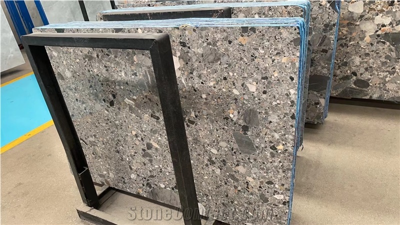Marble Floor Slab Ceppo Grigio Conglomerate Breccia For Tile
