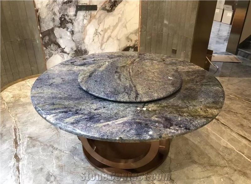 Rotatable Stone Dining Table Granite Bahia Hotel Furniture