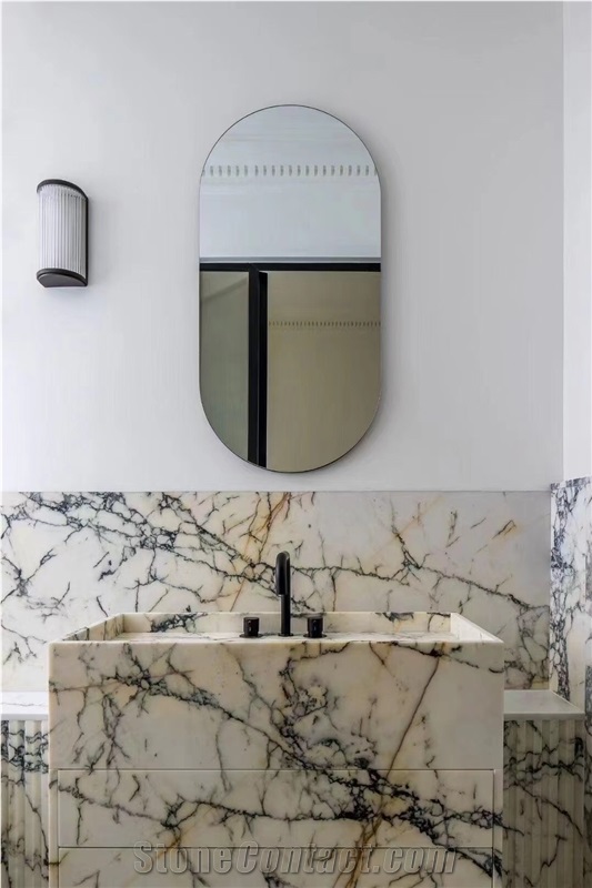 Stone Design Bathroom Sink Marble Paonazetto Wash Basin